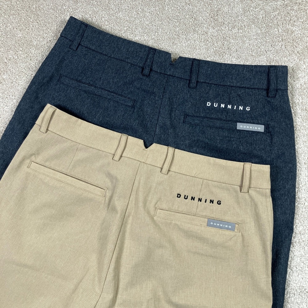 (Lot of 2) Dunning Golf Men's 32 9" Inseam Performance Shorts Gray Blue Tan